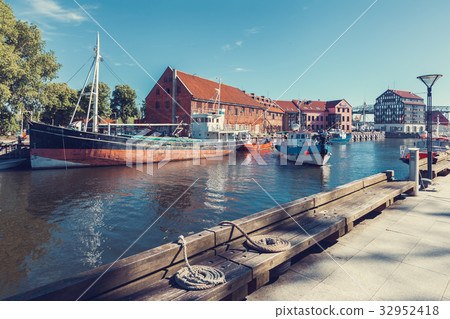 River in Klaipeda, Lithuania 32952418