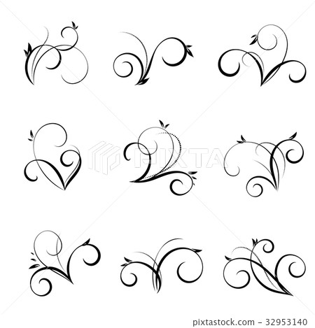 Vector flourishes and swirls collection. Vector flourishes and swirls collection. 32953140
