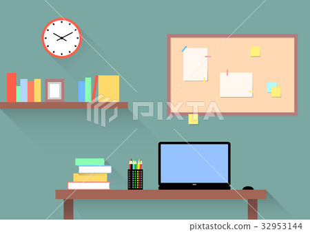Workplace in bright colors, home office 32953144