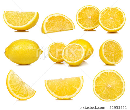 Collection of lemon isolated on white background Collection of lemon isolated on white background 32953331