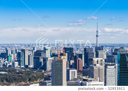 東京天空樹和城市景觀 東京天空樹和城市景觀 32953911