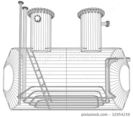 Oil tank. Wire-frame. EPS10 format. Vector created 32954239