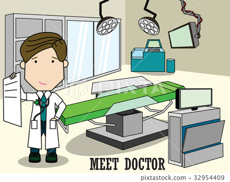 Doctor with smile and a file on the background Doctor with smile and a file on the background 32954409