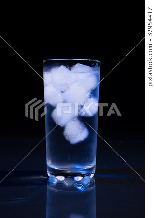Glass of water with ice Glass of water with ice 32954417