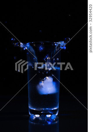 Glass of water with ice Glass of water with ice 32954420