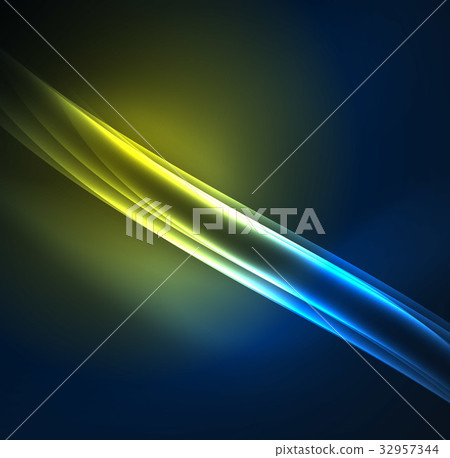 Energy lines, glowing waves in the dark, vector Energy lines, glowing waves in the dark, vector 32957344
