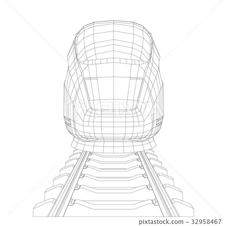 Abstract polygonal high-speed passenger train 32958467