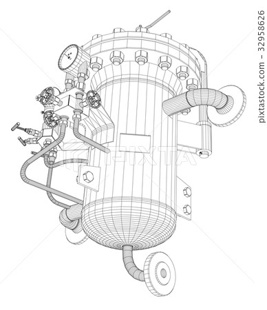 Wire-frame industrial equipment 32958626
