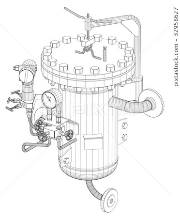 Wire-frame industrial equipment 32958627