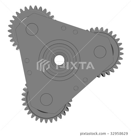 Vector illustration of three metal gears 32958629
