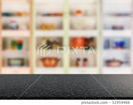 granite countertop with kitchen cabinet background 32959466