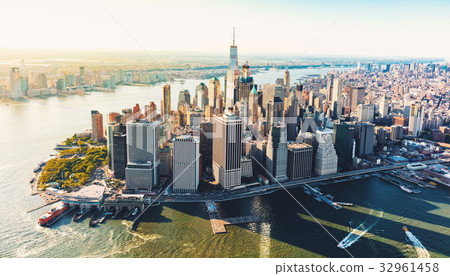 Aerial view of lower Manhattan NYC Aerial view of lower Manhattan NYC 32961458