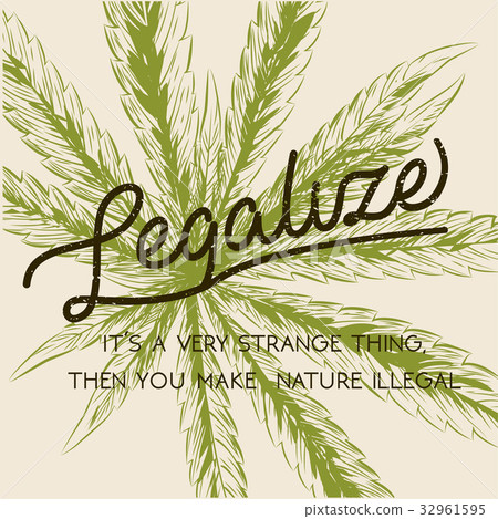 Legalize marijuana, weed cannabis leaf retro logo Legalize marijuana, weed cannabis leaf retro logo 32961595