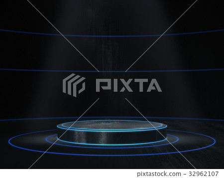 Pedesta design,Blank product stand with light glow 32962107
