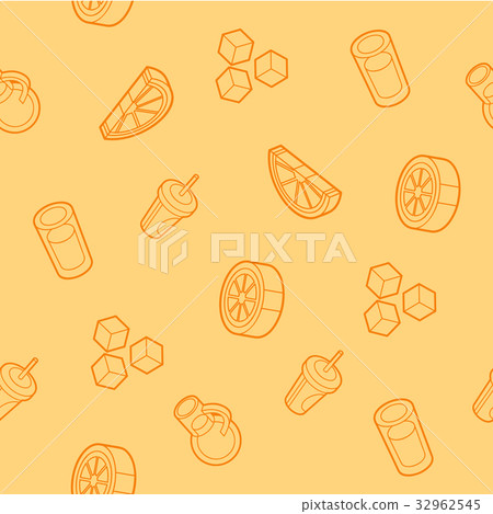 Lemonade outline isometric pattern 32962545