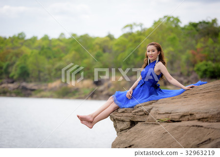 blue evening dress happy smile blue evening dress happy smile 32963219