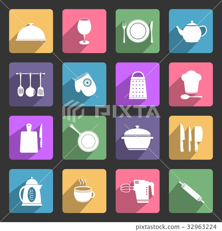 Kitchen utensils flat icons Kitchen utensils flat icons 32963224