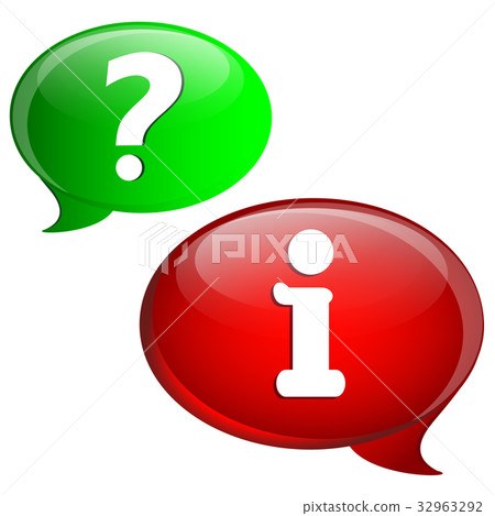Speech bubbles with question and information 32963292