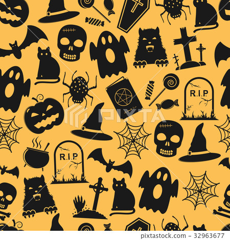 Seamless halloween pattern 32963677