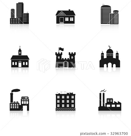 Various buildings icons Various buildings icons 32963700