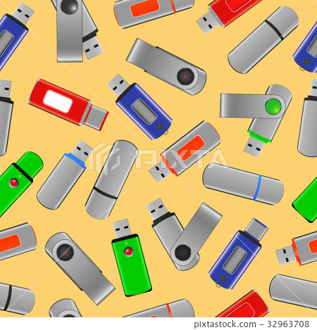 USB flash drives - seamless pattern USB flash drives - seamless pattern 32963708