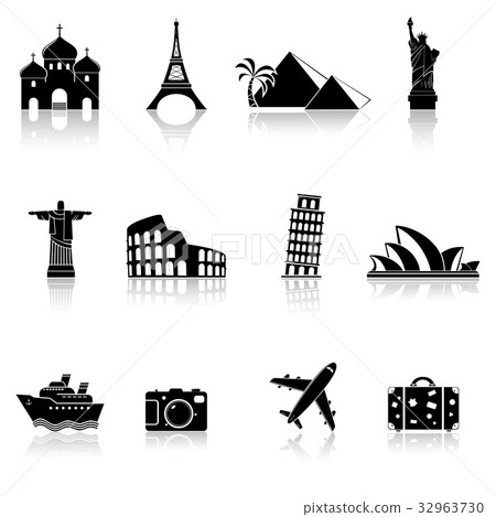 Travel and landmarks icons Travel and landmarks icons 32963730