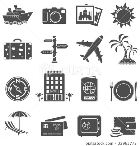 Travel and tourism icon set 32963772