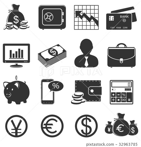 Finance and business icons set Finance and business icons set 32963785
