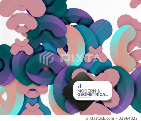 Abstract color geometric round shapes on white 32964022