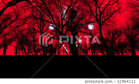 Old cemetry with scary trees on Halloween Old cemetry with scary trees on Halloween 32964122