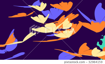 Butterflies flying in violet background 32964159