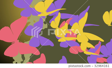 Exotic butterflies with fragile wings flying 32964161