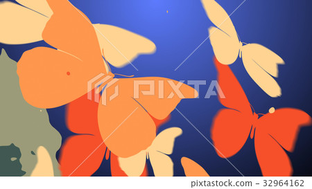 Fragile butterflies flying in the light 32964162