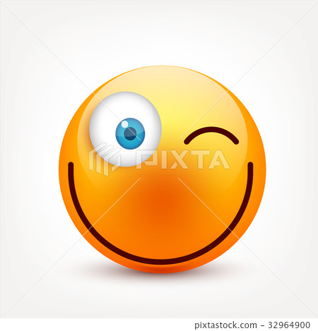 Smiley with blue eyes,emoticon set. Yellow face Smiley with blue eyes,emoticon set. Yellow face 32964900