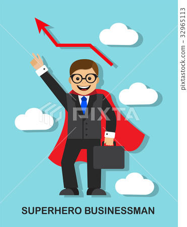 Successful businessman superhero 32965113