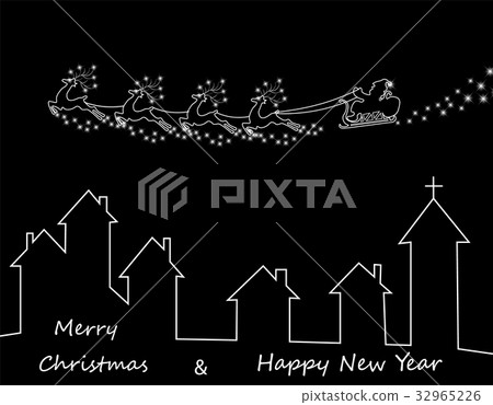 New Year s, Christmas card. Abstract silhouette of New Year s, Christmas card. Abstract silhouette of 32965226