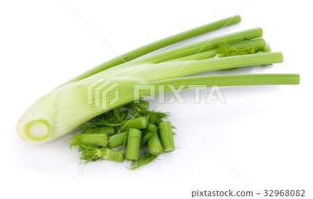 closeup fresh fennel bulb isolated on white 32968082