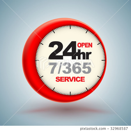 24hr services with clock 24hr services with clock 32968587
