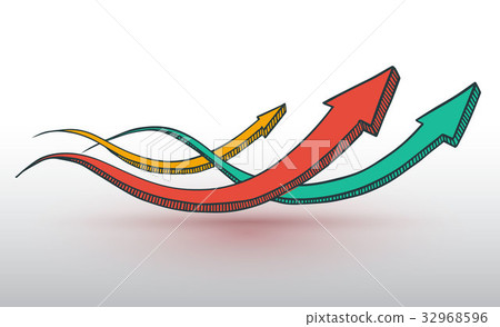 Three arrows hand drawn style Three arrows hand drawn style 32968596
