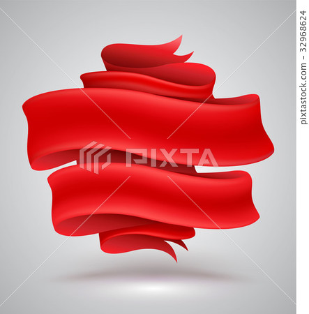 Red ribbon banner - Stock Illustration [32968624] - PIXTA