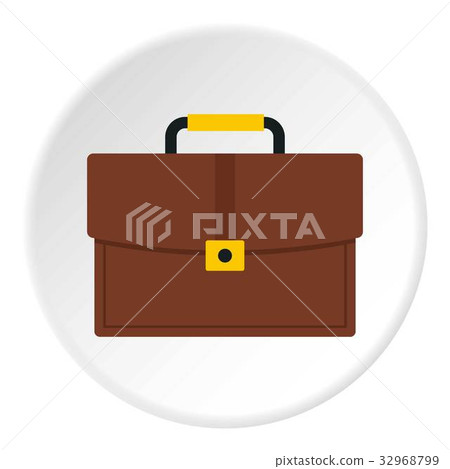 Brown business briefcase icon circle - Stock Illustration [32968799 ...