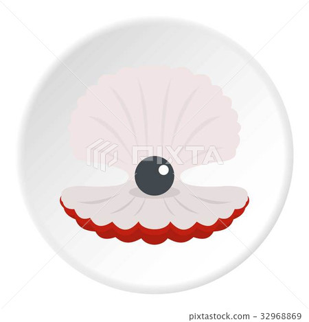 Pearl in a shell icon circle 32968869