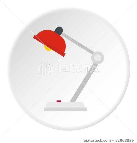 Red desk lamp icon circle Red desk lamp icon circle 32968889