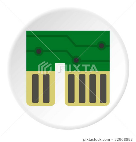 Computer chipset icon circle Computer chipset icon circle 32968892