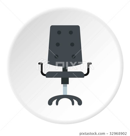 Black office chair icon circle 32968902