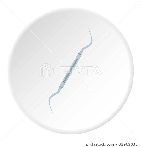 Steel dentists hook probe icon circle 32969033