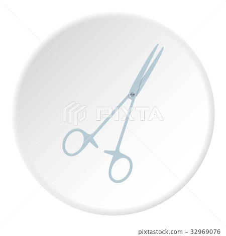 Steel surgical forceps icon circle 32969076