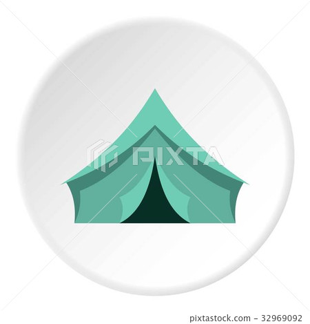 Turquoise tent icon circle Turquoise tent icon circle 32969092
