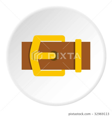 Yellow metal belt buckle icon circle Yellow metal belt buckle icon circle 32969113