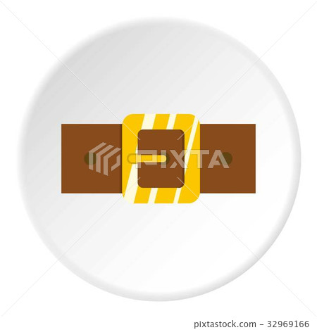 Brown leather belt with gold square buckle icon Brown leather belt with gold square buckle icon 32969166